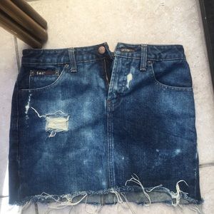 Acid wash jean skirt